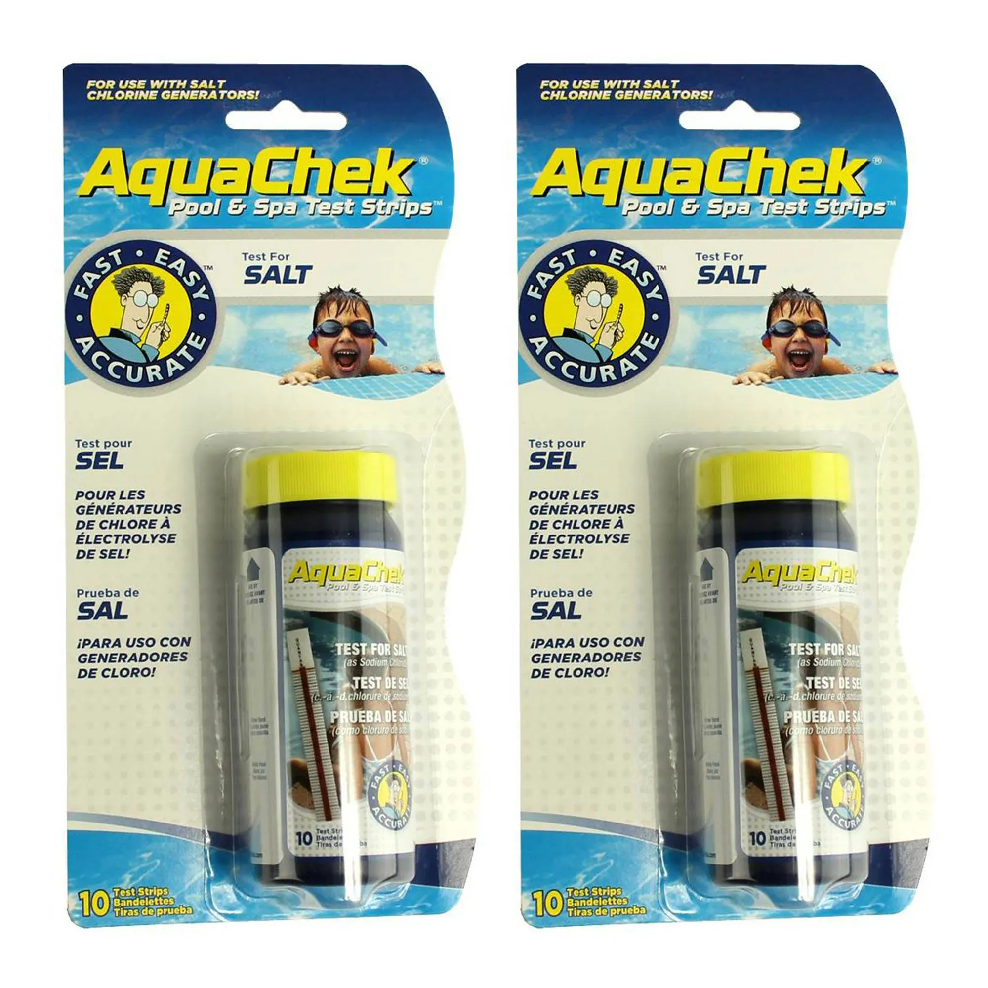 AquaChek White Salt for Swimming Pools, 10 Strips - 2 ct