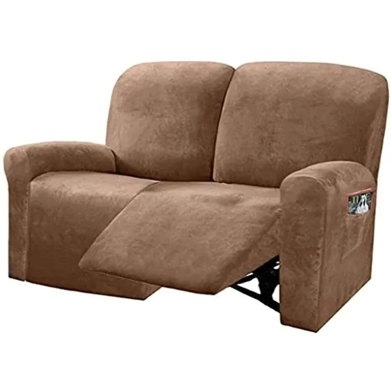 ULTICOR Reclining Love Seat Slipcover, 48&#034; - 65&#034; L, 6-Piece Velvet Stretch