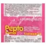 Pepto Bismol Chewable Tablets for Nausea, Heartburn, Indigestion, Upset Stomach, and Diarrhea, 5 Symptom Fast Relief, Original Flavor, 30ct x 3, 90 Total Chewables