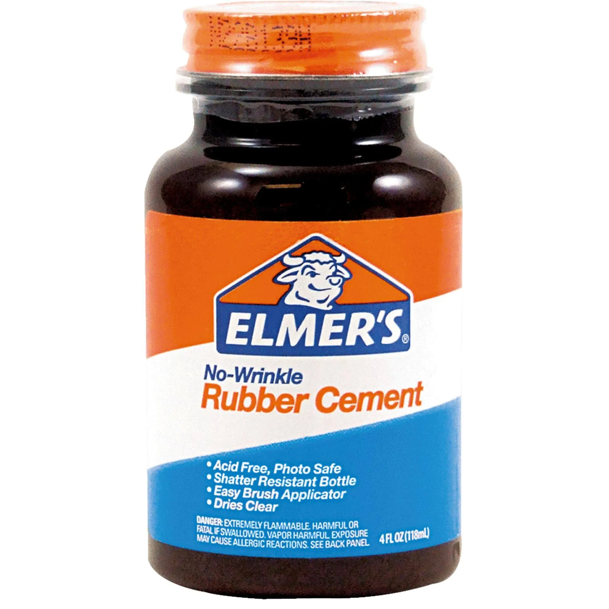 Elmers No-Wrinkle Rubber Cement with Brush (904) - Pack of 6