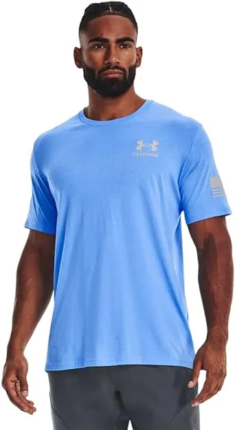 "Under Armour Men's Freedom Flag Short Sleeve Shirt - Desert Sand/Black - XL"