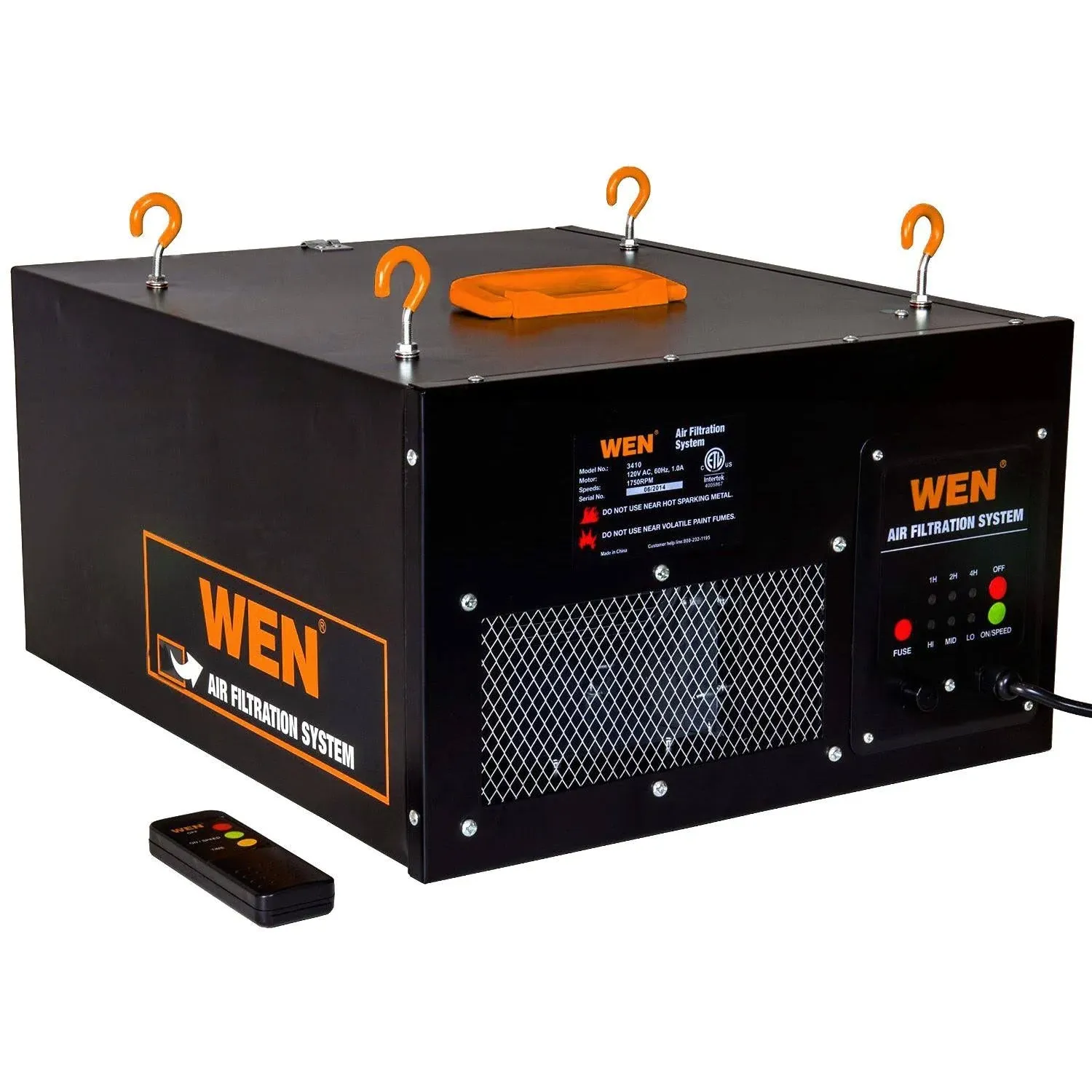 WEN Air Filtration System 3-Speed Remote-Control<wbr/>led Removes Filter Dust Workshop