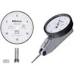 Mitutoyo - 0.008 Inch Range, 0.0001 Inch Dial Graduation, Horizontal Dial Test Indicator - 1.5748 Inch White Dial, 0-4-0 Dial Reading, Accurate to 0.0001 Inch