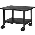 2 Tier Under Desk Printer Wood Stand Rolling Office Printer Cart for Fax Scanner