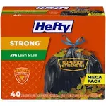 Hefty Trash Drawstring Bags, Extra Large, 39 Gallon, Mega Pack - 40 bags