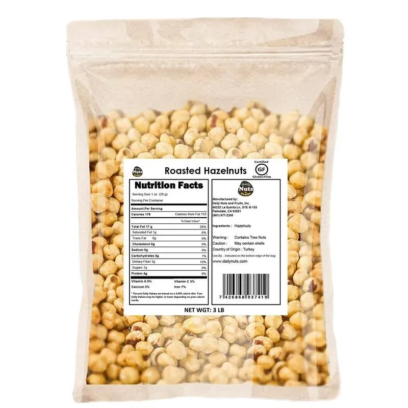 Roastery Coast - Blanched / Roasted Hazelnuts 3 lb |UNSALTED| Filberts | No Skin ...