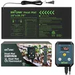 BN-LINK Durable Seedling Heat Mat Heating Pad 10" x 20.75" with Digital Thermostat Controller Combo Set Waterproof for Indoor Seed Starting and Plant Germination