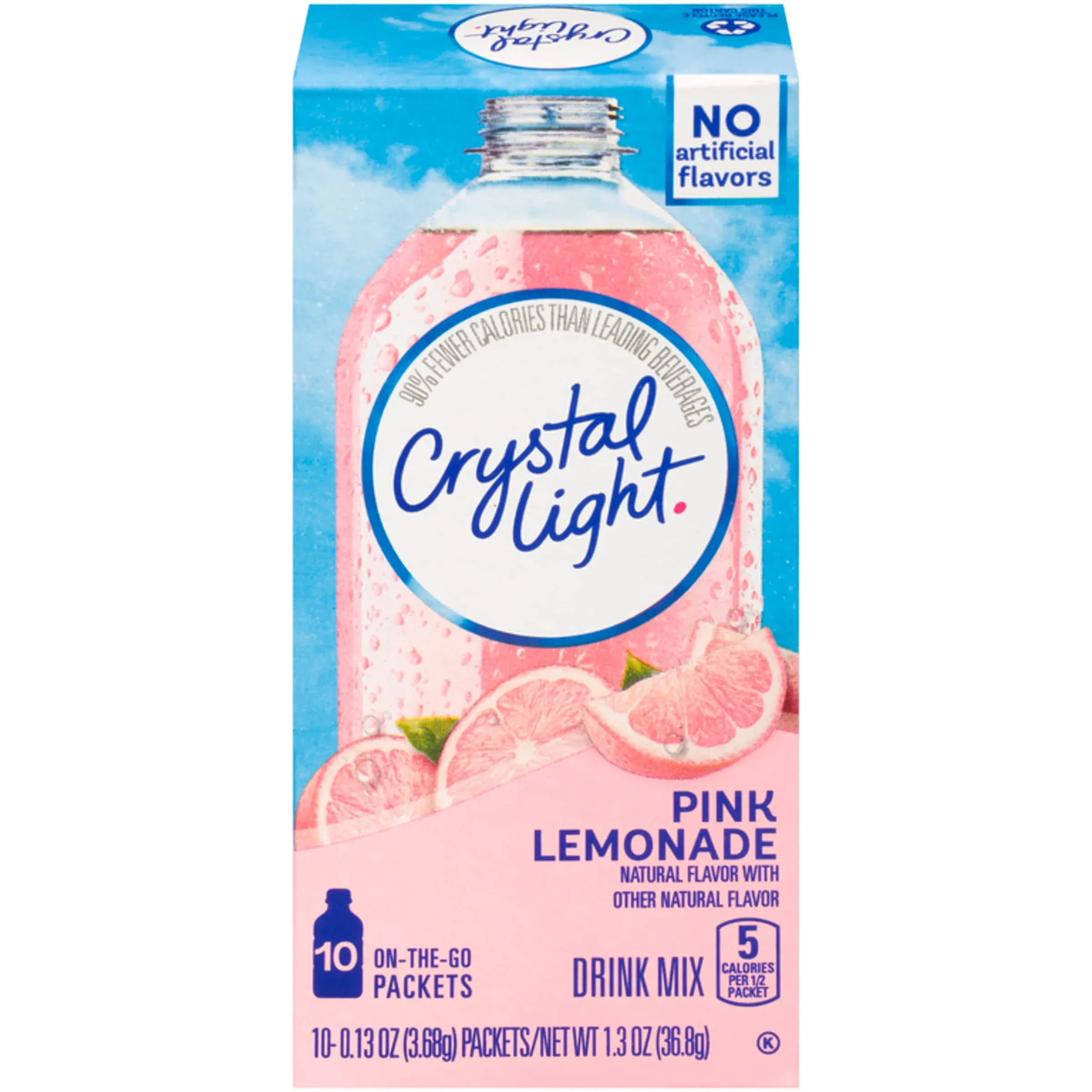 Crystal Light Drink Mix, Pink Lemonade - 10 pack, 0.13 oz packets