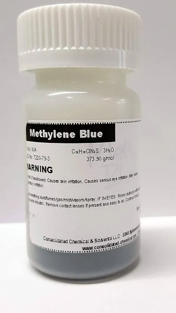 Methylene Blue Powder Powder 98% Pure 50g Bottle