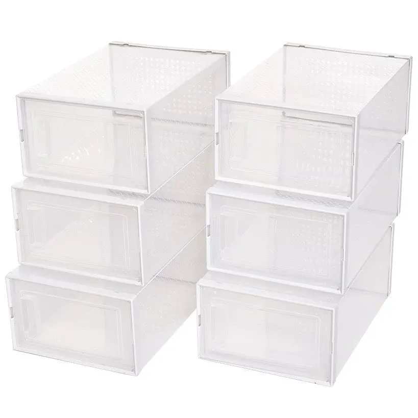 The Lakeside Collection Stackable Shoe Boxes with Lids (Set of 4)