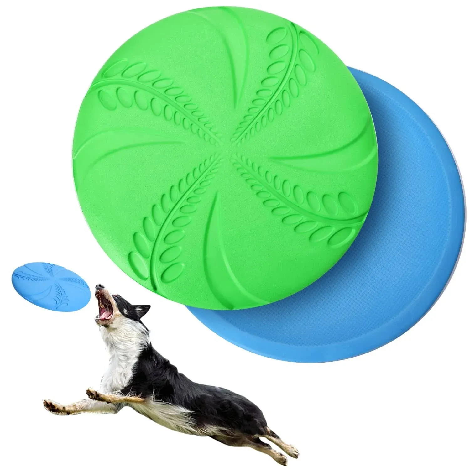 Nobleza 2 Pack Dog Flying Disc, Flexible Floatable Dog Disc Toy for Long-Distance Flies and Floats, Lightweight Soft Flying Discs Toy for Small