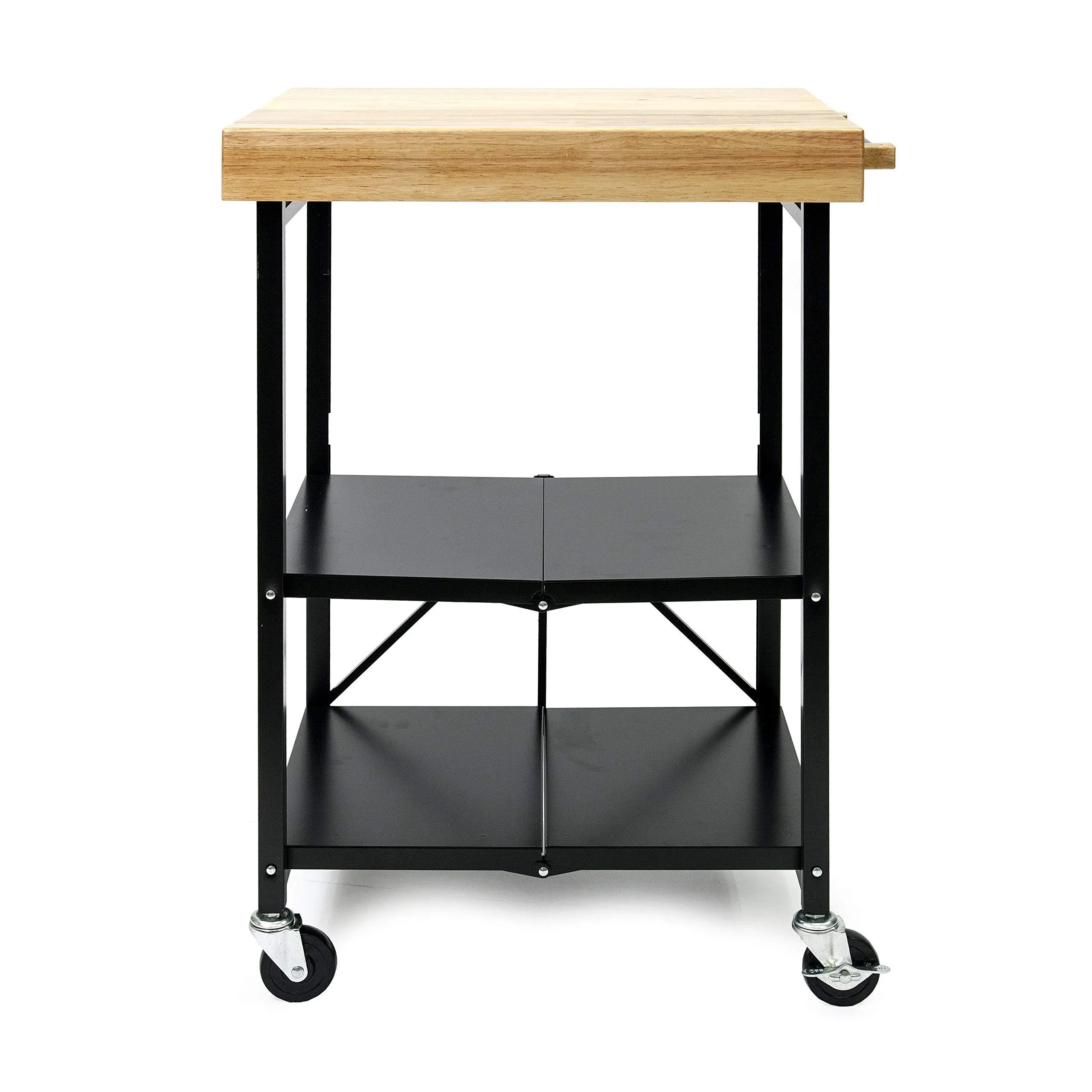 Origami Black Foldable Kitchen Island Cart