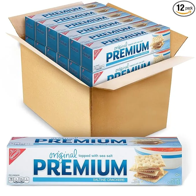 Premium Original Saltine Crackers, 12 - 4 oz Boxes