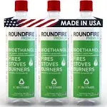 ROUNDFIRE Premium 3 x 1 Litre - Bioethanol Fuel for Fireplaces, Stoves and Burners (3 Quart)