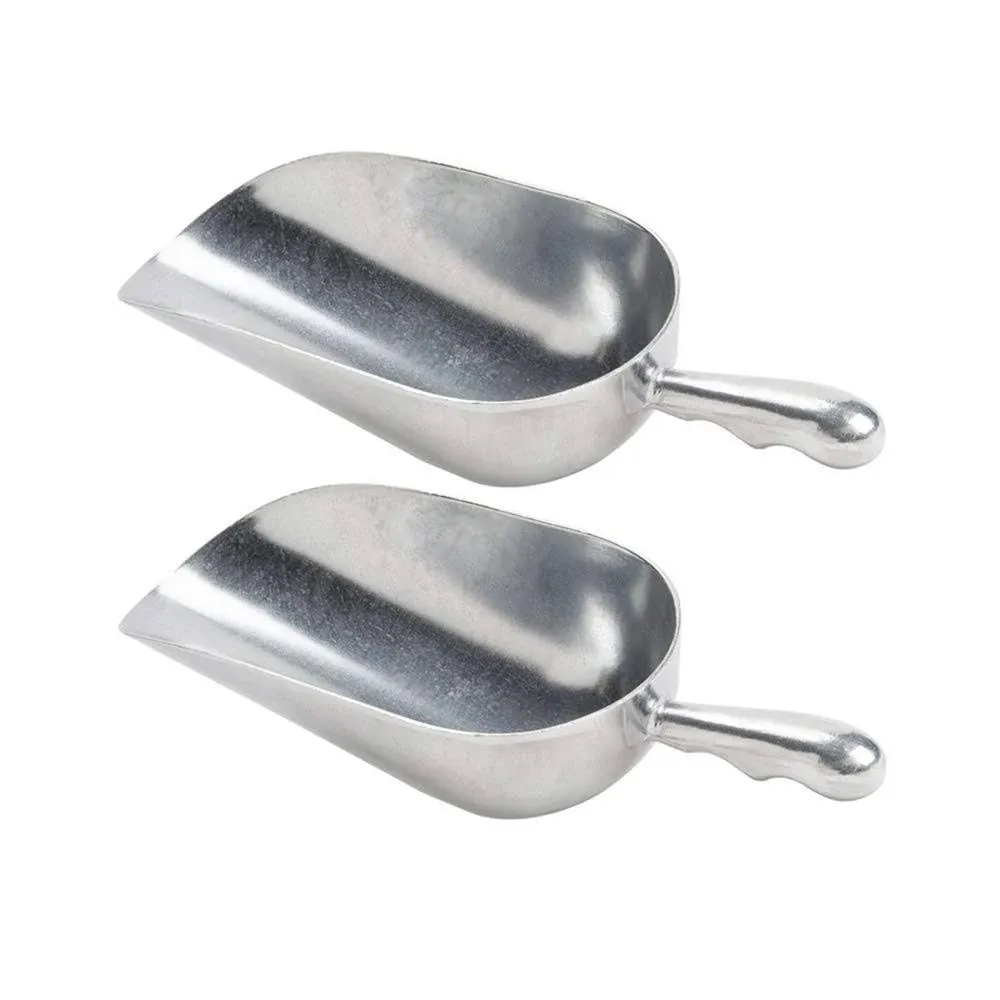 (Set of 2) 38 oz Aluminum Utility Scoop with Contoured Handle, One-Piece Scoop