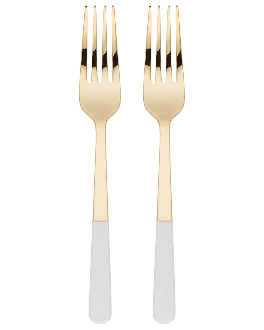 With Love Set Of 2 Tasting Forks In Gold