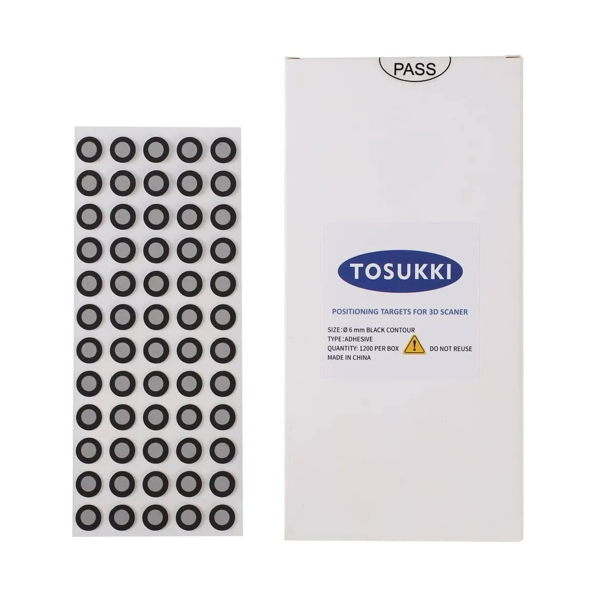 TOSUKKI 6Mm Positioning Targets with Black Contour for 3D Scaner,3D Scanning For