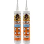 Gorilla Waterproof Caulk & Seal 100% Silicone Sealant, White, 10oz Cartridge (Pack of 2)