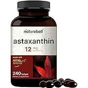 NatureBell Astaxanthin 12mg, 240 Softgels, Made with Astax (Max Strength from MicroAlgae), Natural Antioxidant for Skin & Eye Health – Non-GMO & No Gluten, 4 Month Supply