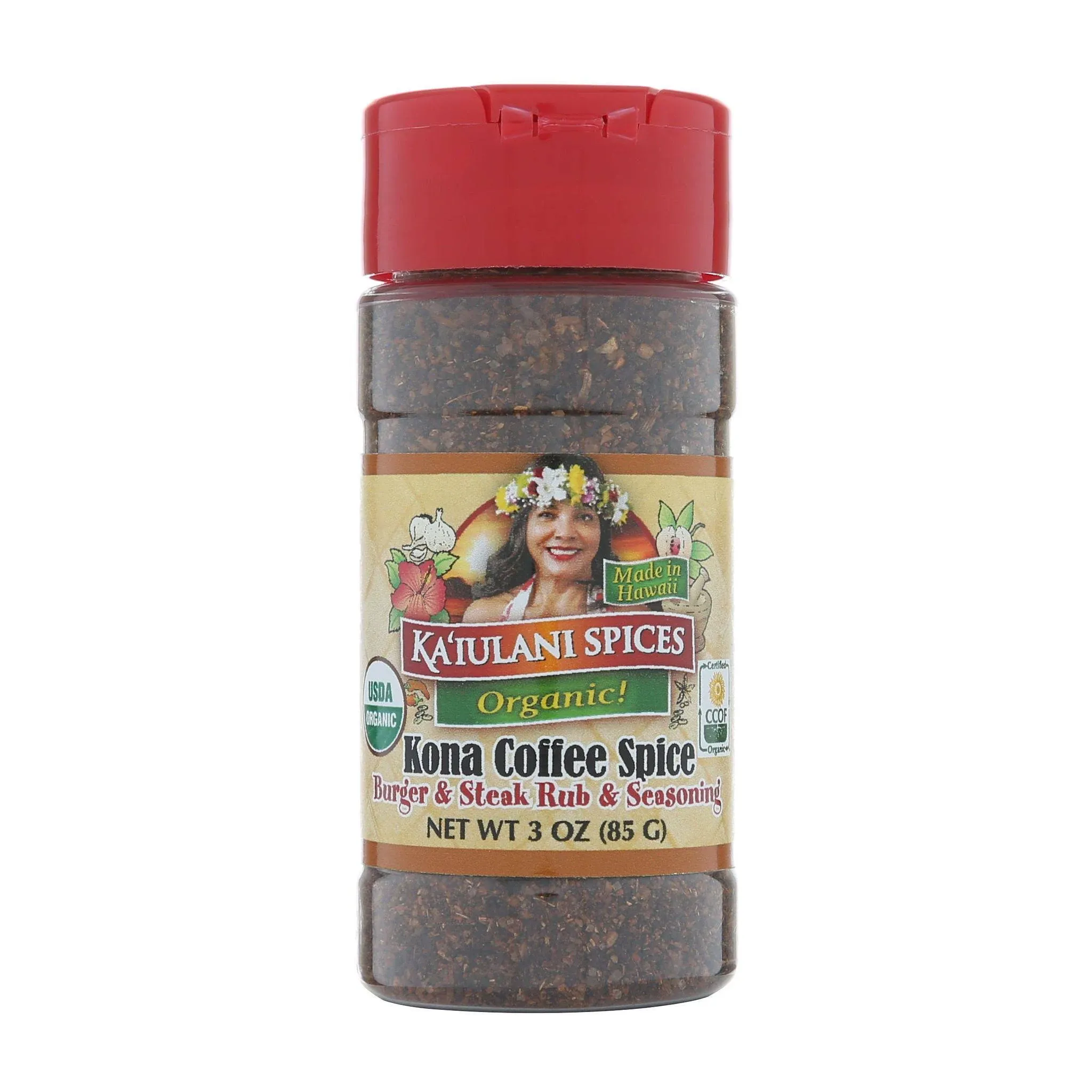 Kaiulani Spices Kona Coffee Spice Burger &amp; Steak Rub &amp; Seasoning - 3 oz