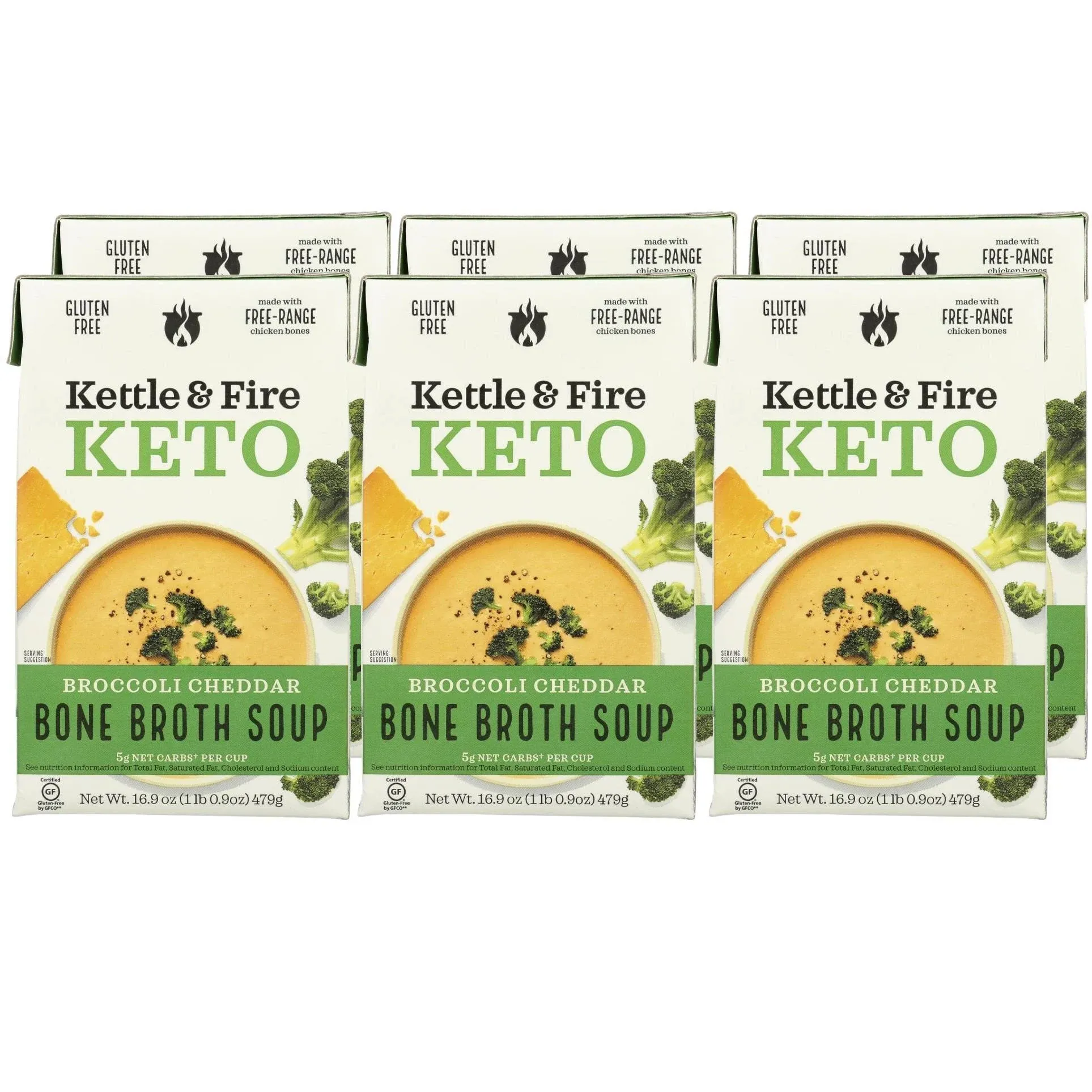 Kettle & Fire Keto Bone Broth Soup, Broccoli Cheddar - 16.9 oz