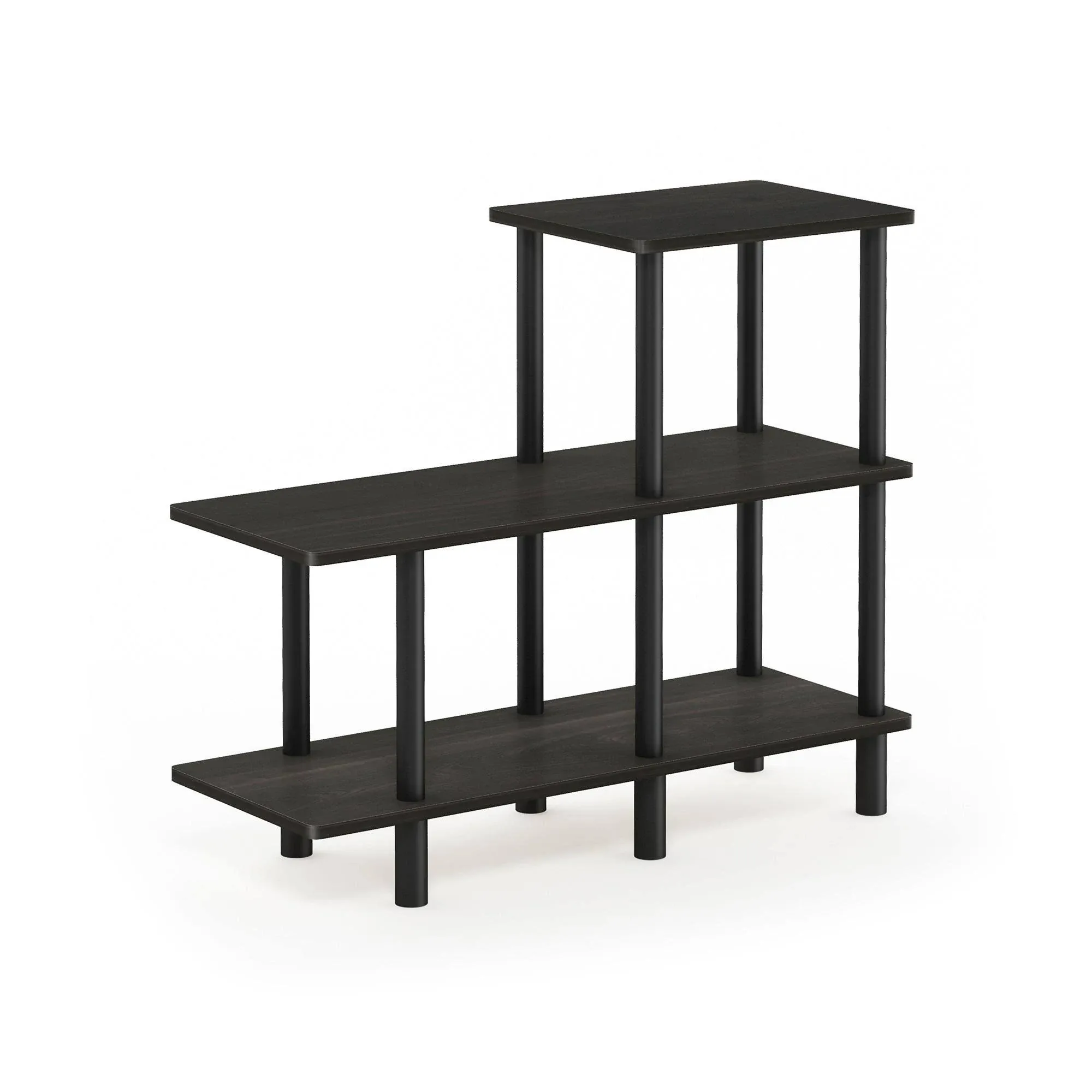 Furinno Turn-N-Tube 3-Tier Cube Ladder Shelf Espresso/Black