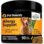 Pet Honesty Dog Allergy Relief Immunity - Dog Allergy Chews, Probiotics for Dogs, Seasonal Allergies, Dog Skin and Coat Supplement, Itch Relief for Dogs, Allergy Support Supplement (Peanut Butter)