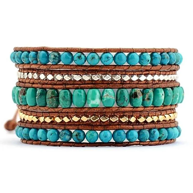 Natural Turquoise Spirit Wrap Bracelet - Your Soul Place