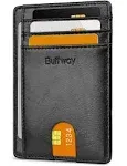 Buffway Slim Minimalist Front Pocket RFID Blocking Leather Wallets for Men and Women