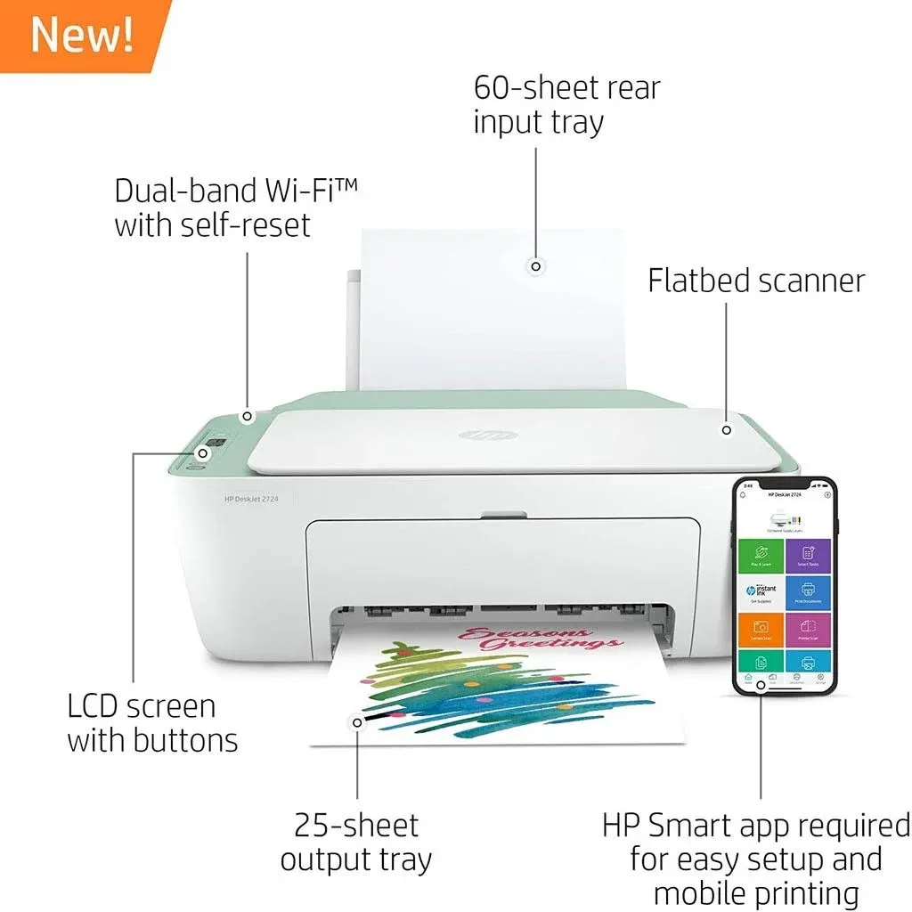 HP DeskJet 3772 Inkjet All-In-One Wireless Printer &amp; Scan- White