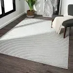 LUXE WEAVERS Modern Geometric Wave Beige 8X10 Area Rug