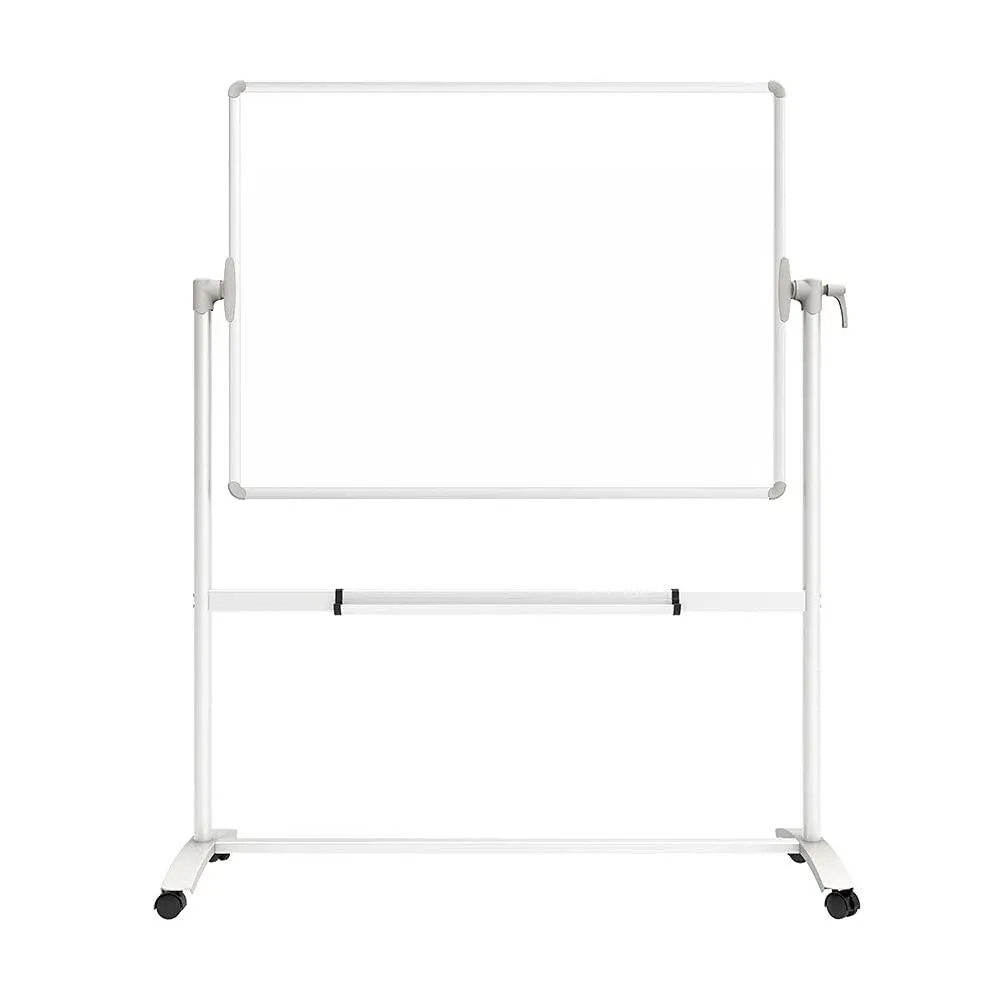 VIZ-PRO Double-Sided Magnetic Mobile Whiteboard, 48 x 36 Inches, Steel Stand