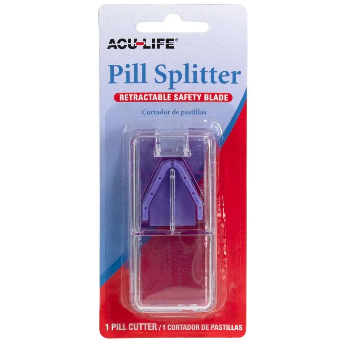 Acu-Life Pill Cutter and Splitter Retractable Blade Cuts Pills Vitamins Table...