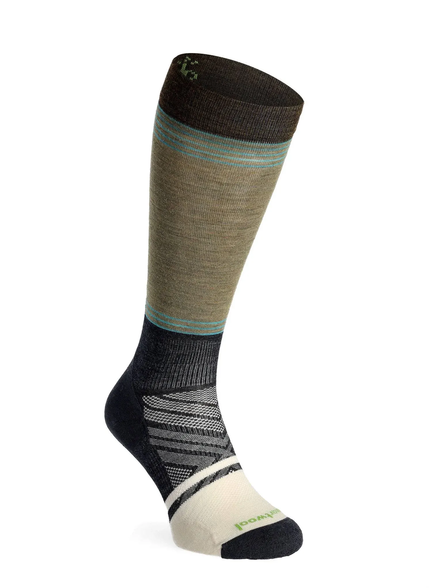 Smartwool Unisex Ski Zero Cushion Logo Over the Calf Socks Winter Moss (close out)