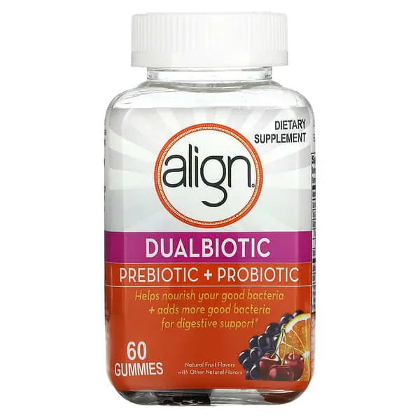 Align Probiotic Dualbiotic Gummies, Men and Women's Prebiotic & Probiotic Dietary Supplement, 54 Ct