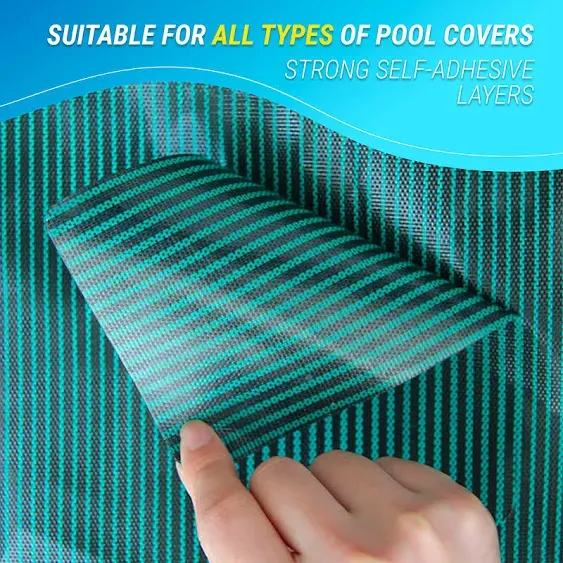 Pool Patch Repair Kit, Pool Safety Cover Patch Kit 12 x 8 Self Adhesive, Swimming Pool Cover Repair Kit 6 Pсs Green