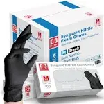 Basic Medical Black Nitrile Exam Gloves - Latex-Free & Powder-Free - NGPF 1045 (Case of 1,000), Medium