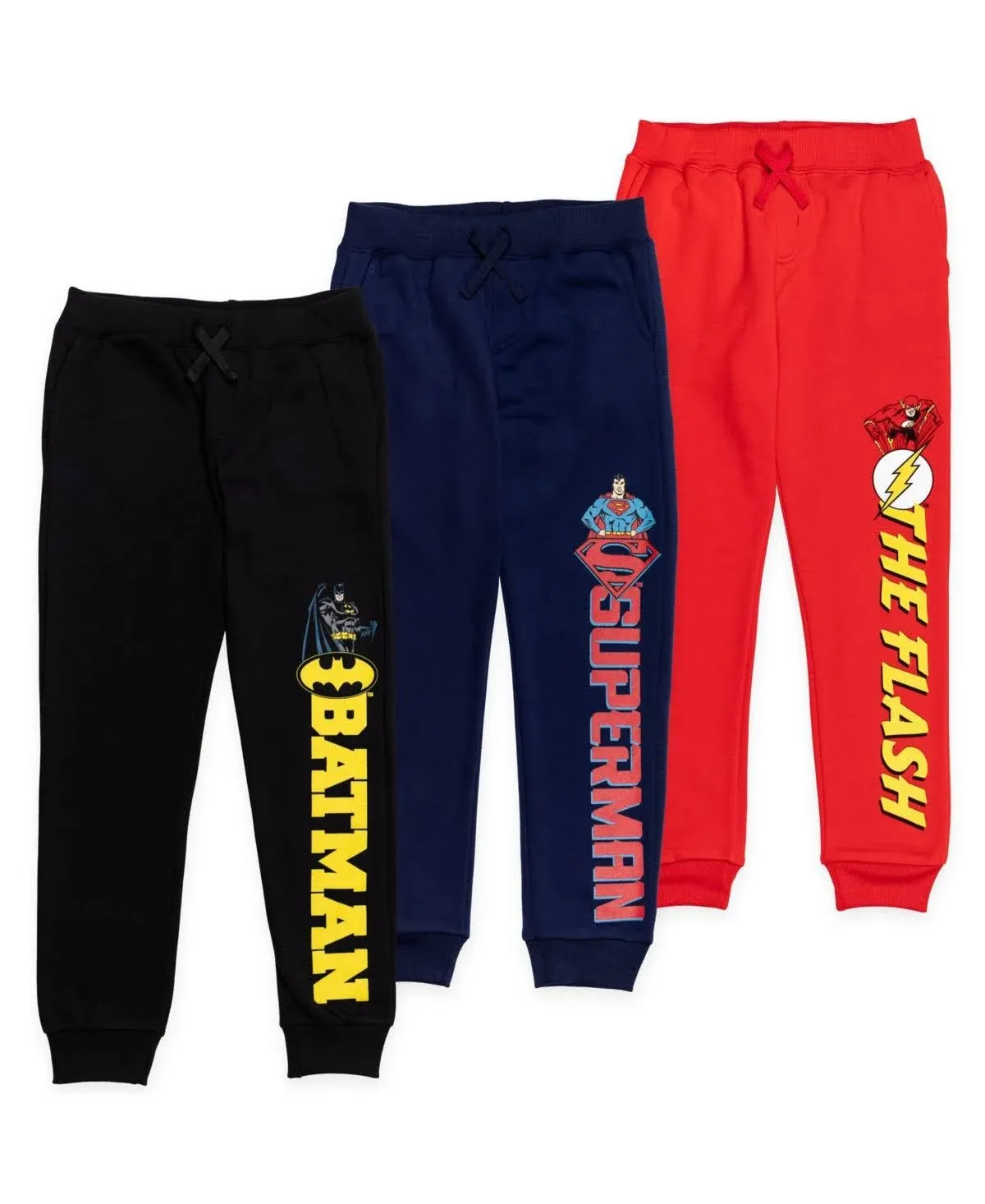 DC Comics Justice League The Flash Superman Batman Fleece 3 Pack Pants