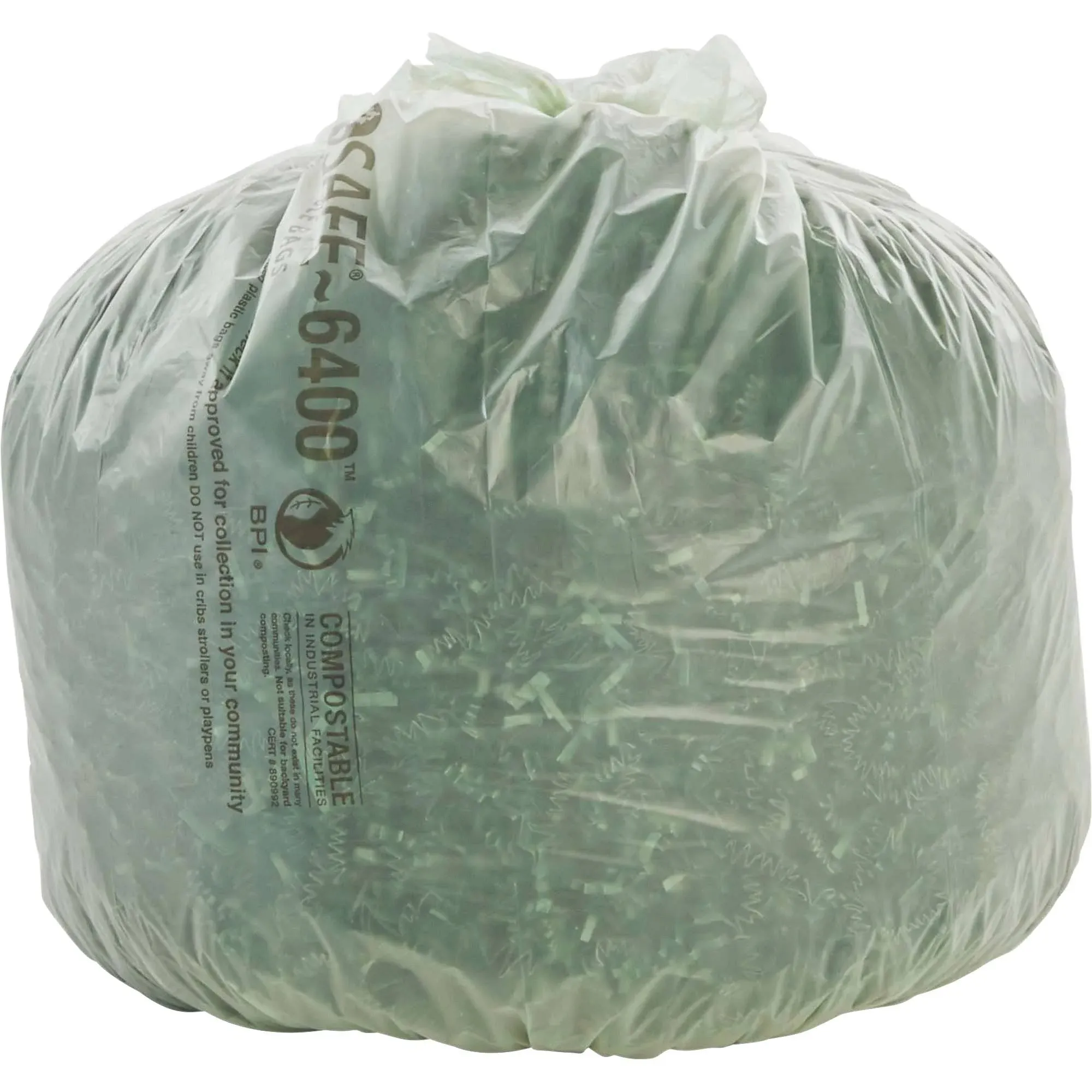 Stout EcoSafe-6400 Compostable Compost Bags, 13gal, Green