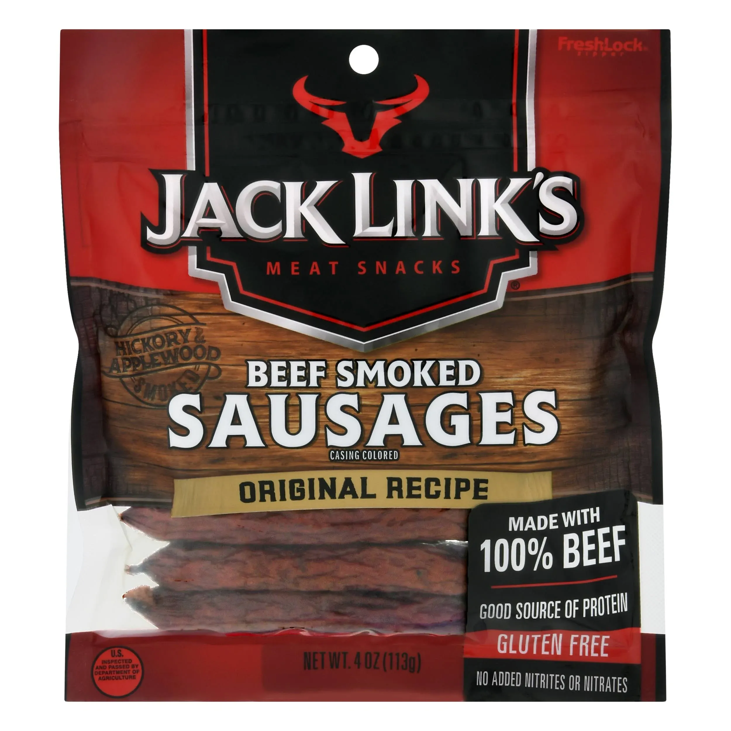 Jack Link's Beef Sausages, Original Recipe, Smoked - 4 oz