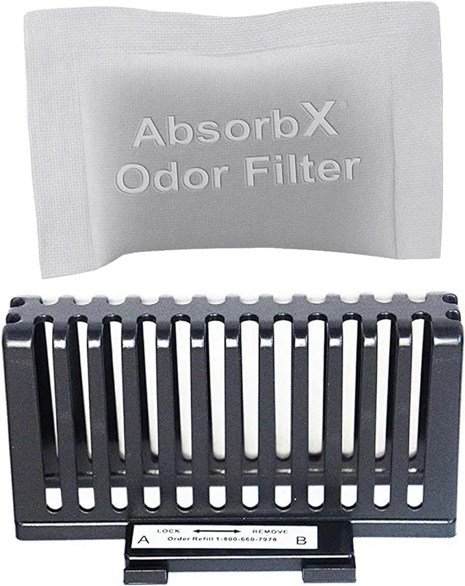 SensorCan AbsorbX Odor Filter Kit for Automatic 13 Gallon Touchless Sensor Trash Can, Includes Compartment and One Natural Carbon Deodorizer