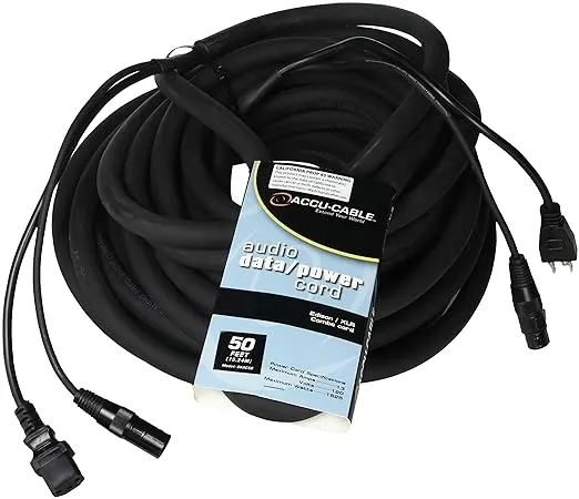 ADJ Accu-Cable SKAC50 50 ft AC Power & XLR Combo Cable