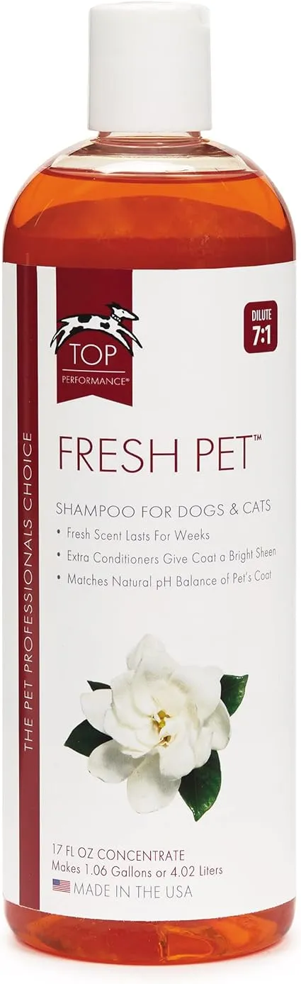 Top Performance Fresh Pet Shampoo Prevents Mats and Tangles – Matches Natural pH Balance of Pet’s Coat and Skin, 17 Oz. 