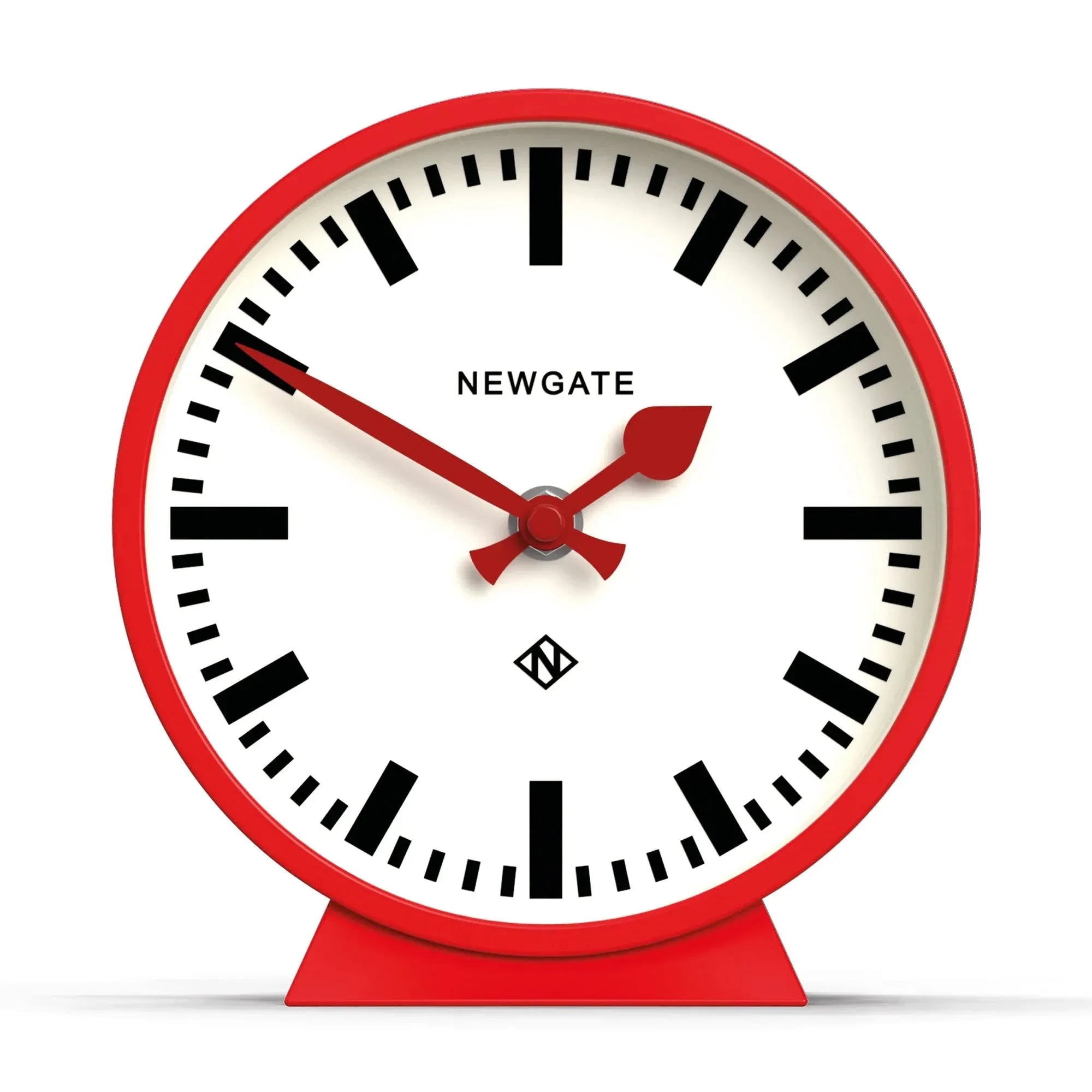 NEWGATE® M Mantel Railway Silent Sweep Mantel Clock - 'No Tick' - A Modern Mantelpiece Clock - Small Clock - Clocks for Living Room - Office Clock - Mantel Clock - Station Dial (Black)