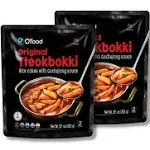 O'Food Original Tteokbokki, Gluten-Free Korean Rice Cakes, Authentic Spicy Korean Street Food Snack, Perfect with Cheese and Ramen Noodles, Ready to