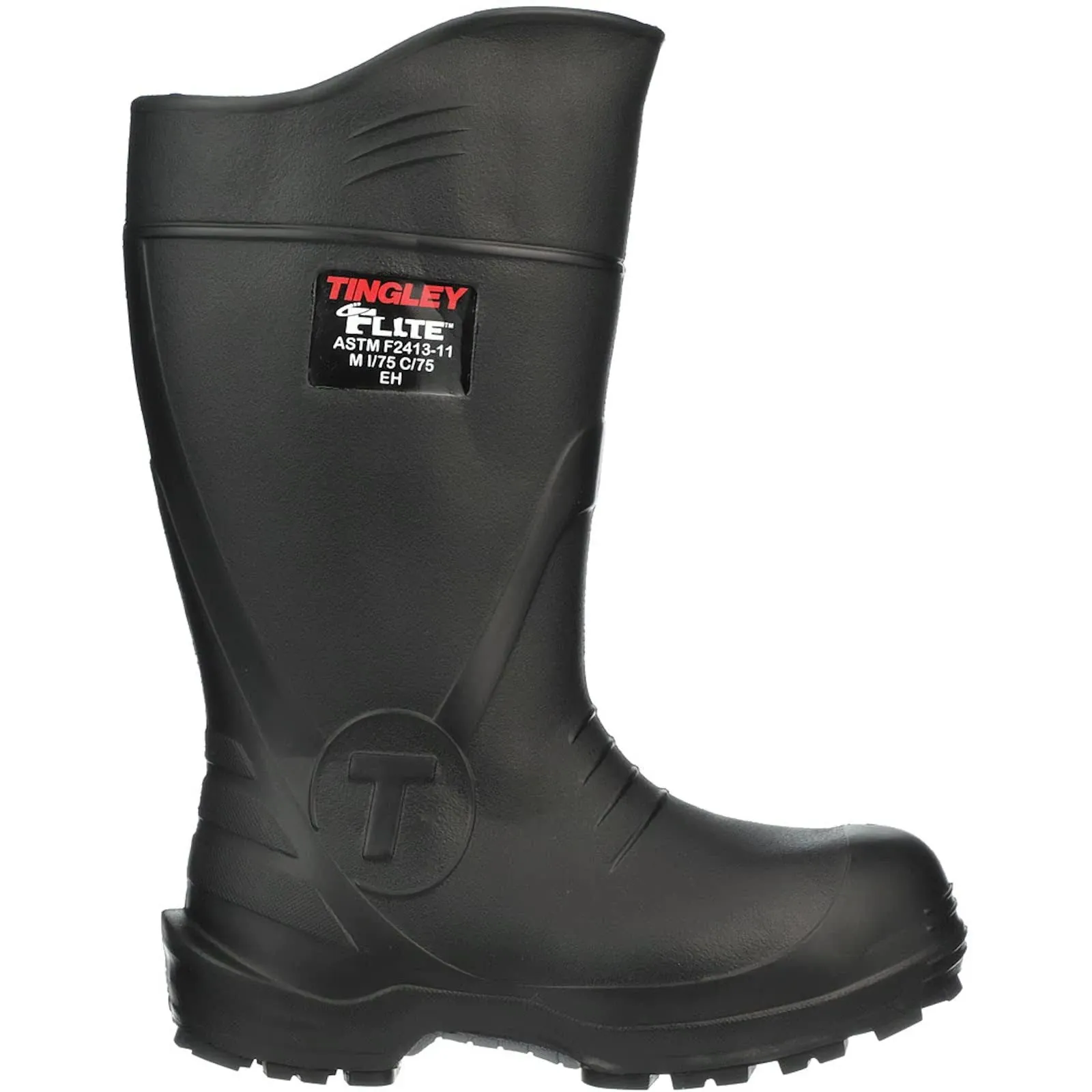 Tingley 27251.05 FLITE 15" Safety Toe Boots, Cleated, Black/Black, Size: 5