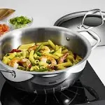 Tramontina Tri-Ply Clad Stainless Steel 4-Quart Universal Pan with Lid, Induction-Ready Cooking Pan, Dishwasher-Safe, NSF-Certified, Made in Brazil