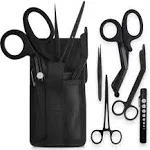 Quick Response EMT Tactical Medical Tool Kit - Adjustable Belt Pouch, EMT Shears, Bandage Scissor, Forceps, Hemostat, and Pupil Light