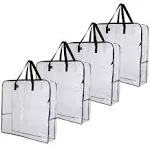 VENO 5 Pack Moving Bags, Wreath Storage Bag, Garland Container, Moving and Packing Supplies for College. Moving Boxes Alternative, Under the Bed Storage, Storage Bags for Comforter (Clear, 5 Pack)