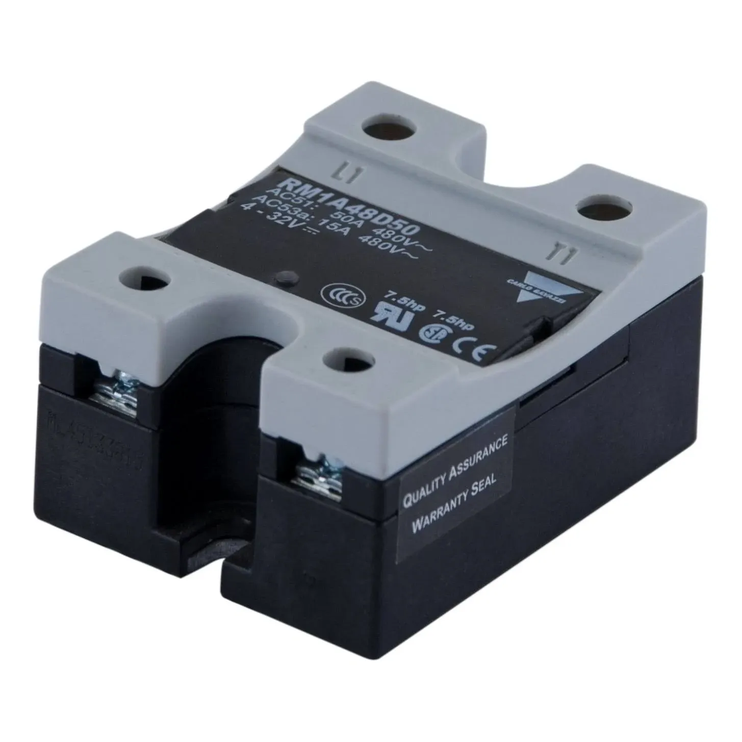 Carlo Gavazzi RM1A48D50 Hockey Puck, Solid State Relay, Maximum 50 Amp AC Switching, Up to 7.5 HP Rated, 20-280 VAC or 22-48